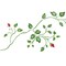 Small Rosebud Vine Wall Stencil | 1873 by Designer Stencils | Floral Stencils | Reusable Art Craft Stencils for Painting on Walls, Canvas, Wood | Reusable Plastic Paint Stencil for Home Makeover | Easy to Use & Clean Art Stencil